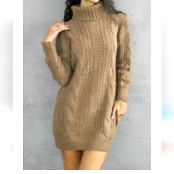 #1084 Anthropologie's RD Style Cable Knit Mini Dress/ tunic sz M - Picture 1 of 9